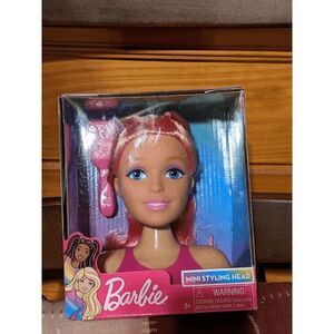 NEW Barbie Mini STYLING HEAD Blonde hair with pink highlights